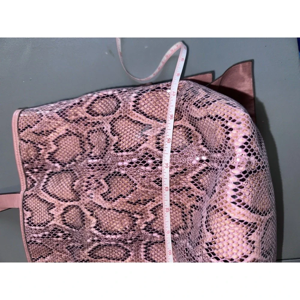 ELLE JAE Gypset Purse Vegan Leather Pink Black Snake‎ Print Tiered Ruffled Bag